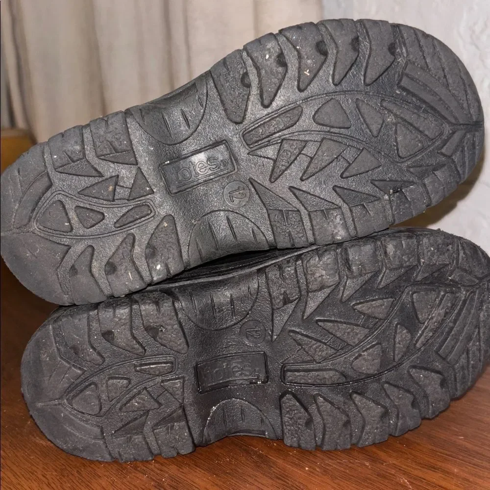 Kid’s Totes Black and Blue Winter Leather Snow Boots Unisex Size 12